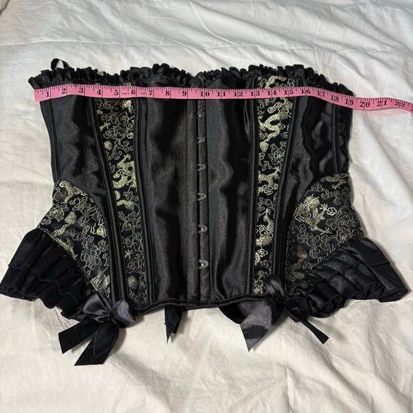 ICOLLECTION Corset Blk Sz 44 Cosplay Costume Dark Fairy Core Witchy Biker Edgy - Picture 8 of 10